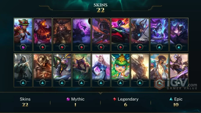 [EUW] S16 - SPLIT 1 - Emerald 4 27 LP Gain 62 WR - 22 Skins - Ranked Ready - Instant Delivery