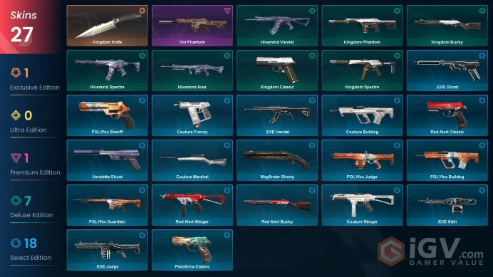 NA - Valorant Account - Oni Phantom - Gold Peak - 30 Skins - 1 Knife - Unranked - VY030
