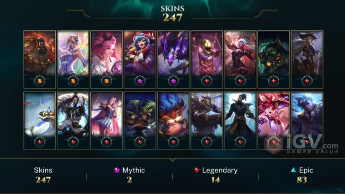 NA 242 Skins 172 Champs | High Noon Ashe | Traditional Lee Sin | SKT T1 Lee Sin | Blood Moon Pyke | Knockout Lee Sin | L7206