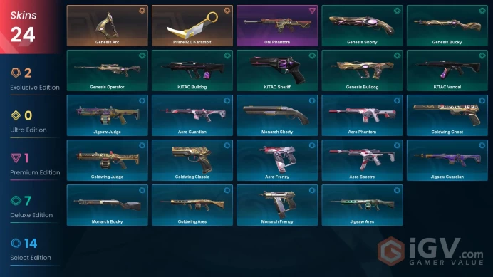NA - Valorant Account - Oni Phantom + Prime Karambit - 28 Skins - Level 56 - Unranked - VY033