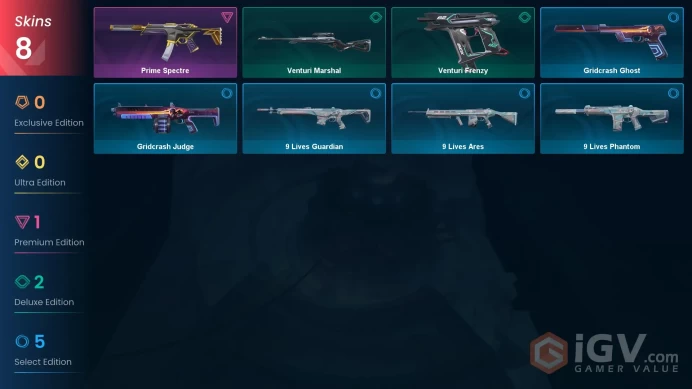 | LATAM | 8 SKINS | VALUE: 1775 VP | Prime Spectre | Venturi Frenzy | RANKED READY | 27 LEVEL | INSTANT DELIVERY | FULL ACCESS | FdeRE |