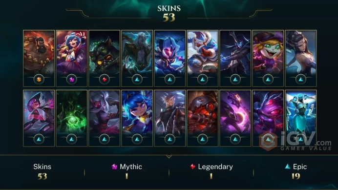 【TR】 LEVEL 157 - UNRANKED - 53 SKINS - [ 6256 BE , 384 RP ] - HONOR 3 - 139 CHAMP