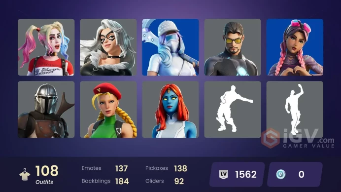 [Code 9922] [PC] 108 skins | Dark Skully | Zeus | Hades | Ascendant Midas | Poseidon | Rey | Mandalorian | Jennifer Walters | Wastelander Magnet
