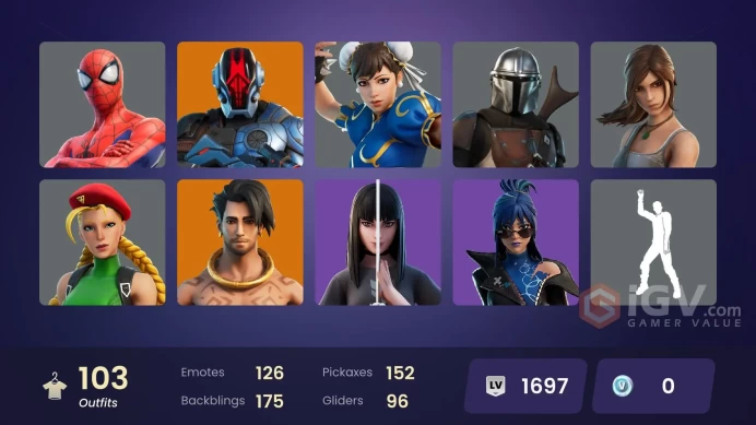 [Code 9921] [PC] 103 skins | Kata Captain | Predator | Spire Assassin | Peter Griffin | Ronin | Torin | Valeria | Menace | Kymera | Joey | The F