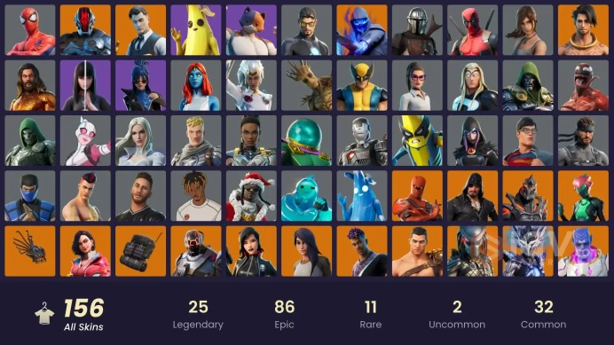 [PC/PSN/XBOX/Nintendo] 156 Skins FA | Midas | Ruin | Omegarok | Mandalorian | Blackheart | Menace | Deadpool |