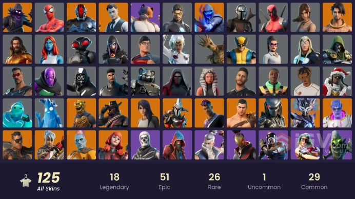 [Code 9923] [PC] 125 skins | Gold Brutus | Gold Midas | Fixer | Cloud Striker | Lina Scorch | Vivi Chroma | Trilogy | Sultura | Point Patroller 