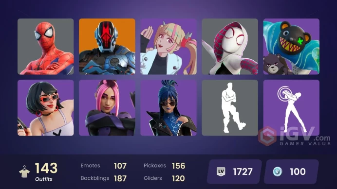 (PC PSN XBOX ) 143 skins | Peter Griffin | DJ Bop | Snap | Nezumi | Dynamo Dancer | The Imagined | Era | The Origin | Paradigm (Reality-659) | T