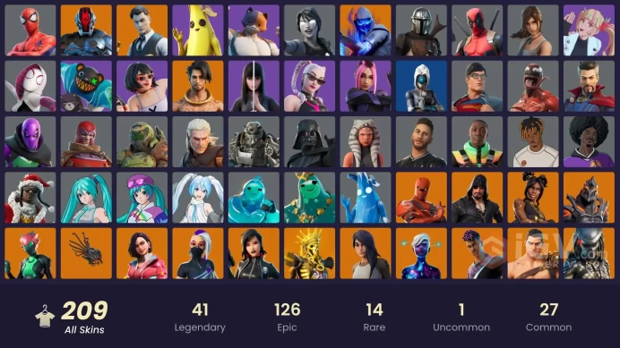(PC PSN XBOX ) 209 skins | Hybrid | Predator | Galaxy Scout | The Imagined | Kado Thorne | Hades | Sentinel | Catalyst | Renzo the Destroyer | N