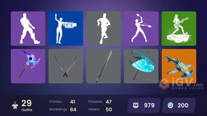 | PC/PSN | 29 SKINS | Kado Thorne | T-60 Power Armor | Ahsoka Tano | Peekaboo | Ringmaster Scarr | Nolan Chance | Peabody | 200 VBUCKS | FeYh1 |
