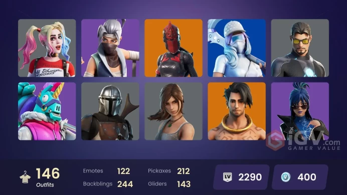PC/PSN/Xbox/Nintendo 146 skins Leviathan Axe | Vi | Sultura | Lina Scorch | Cloud Striker | Fixer | Subzero Cryptic | Valeria | Spire Assassin |
