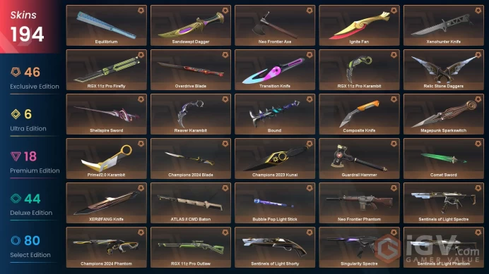 EU/TUR 172750 VP Spent Ignite Fan Champions 2023 Bundle Champions 2024 Bundle Magepunk Vandal Prime Spectre Endeavour Vandal Singularity Spectre