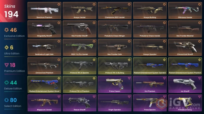 EU/TUR 172750 VP Spent Ignite Fan Champions 2023 Bundle Champions 2024 Bundle Magepunk Vandal Prime Spectre Endeavour Vandal Singularity Spectre