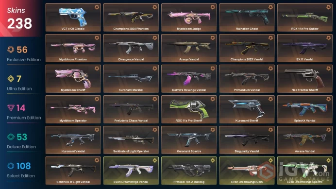 EU/TUR 199065 VP Spent Ignite Fan Champions 2023 Bundle Champions 2024 Bundle Evori Dreamwings Bundle Mystbloom Phantom Divergence Vandal VCT x