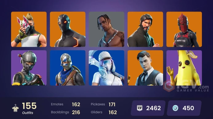 [PC] 155 skins | OG STW | The Reaper | Blue Squire | Royale Knight | Elite Agent | Blue Team Leader | Travis Scott