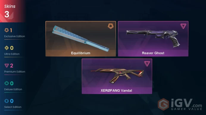 NA | 3 skins | Equilibrium | XERØFANG Vandal | Reaver Ghost | U7839