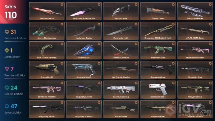 EU/TUR 95400 VP Spent Champions 2025 Bundle Champions 2025 Vandal Evori Dreamwings Ghost Mystbloom Phantom Oni Vandal Reaver Vandal Imperium Van