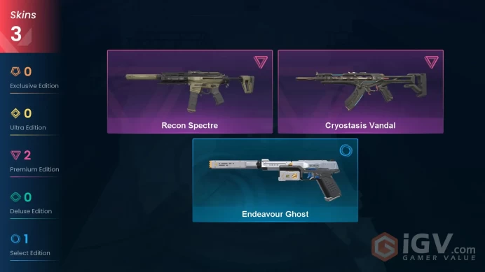 EU Level 38 3 Skins 13 Agents Recon Spectre Cryostasis Vandal Recon Spectre Recon Spectre Cryostasis Vandal