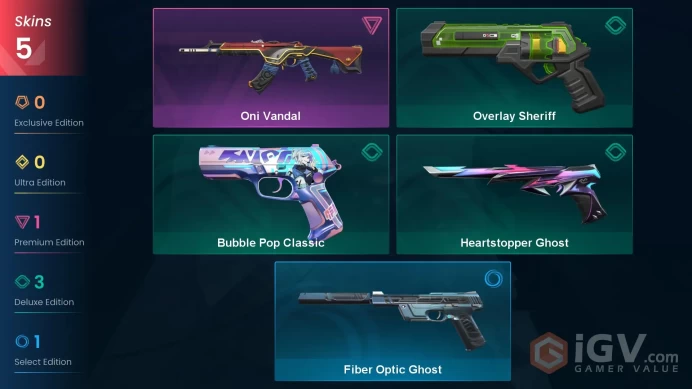 | AP | 5 SKINS | VALUE: 1775 VP | Oni Vandal | Bubble Pop Classic | RANKED READY | 160 LEVEL | INSTANT DELIVERY | FULL ACCESS | Ff8Rm |