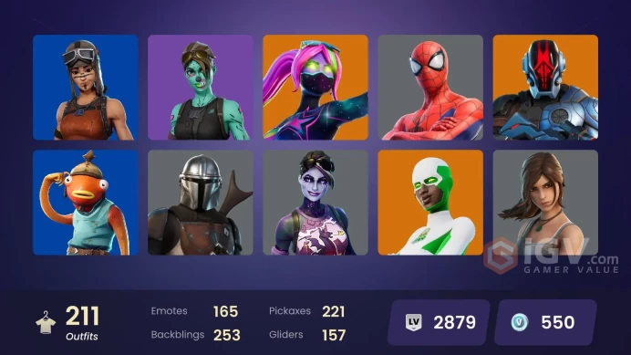 [PC] 211 skins | Renegade Raider | Master Chief (Matte Black) | Game Knight | Unchained Ramirez | Predator | Galaxia | Spire Assassin |