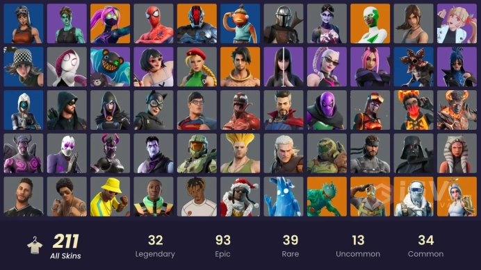 [PC] 211 skins | Renegade Raider | Master Chief (Matte Black) | Game Knight | Unchained Ramirez | Predator | Galaxia | Spire Assassin |