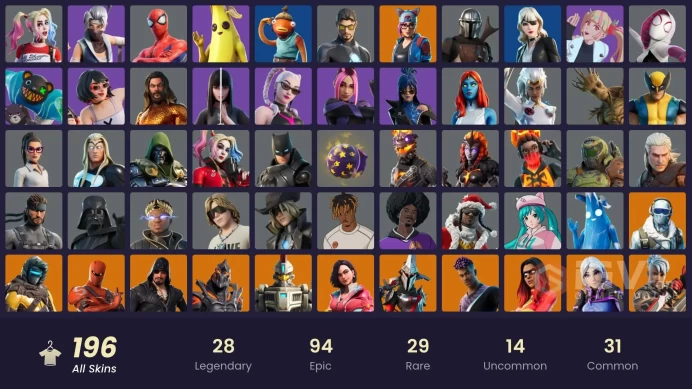[PC/PSN/XBOX/NIN] 196 skins | Polo Prodigy | Leviathan axe | Redcap | Xander |Tart Tycoon | Hybrid | Championship Aura  | Rainbow Racer