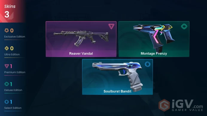 EU | 3 skins | Reaver Vandal | Montage Frenzy | Soulburst Bandit | Y7113