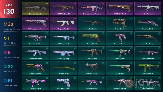 NA/USA 91490 VP Spent Champions 2024 Bundle Champions 2024 Phantom Kuronami Spectre VCT x BLG Classic Neptune Vandal Mystbloom Kunai Imperium Va