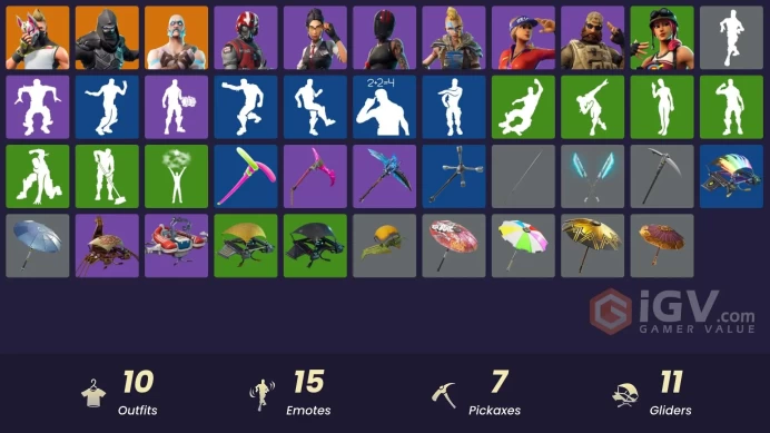| PC/PSN | 10 SKINS | Ragnarok | Enforcer | Drift | Sun Strider | Wingman | Sledgehammer | Huntress | Redline | Rook | 300 VBUCKS | FfKy6 |