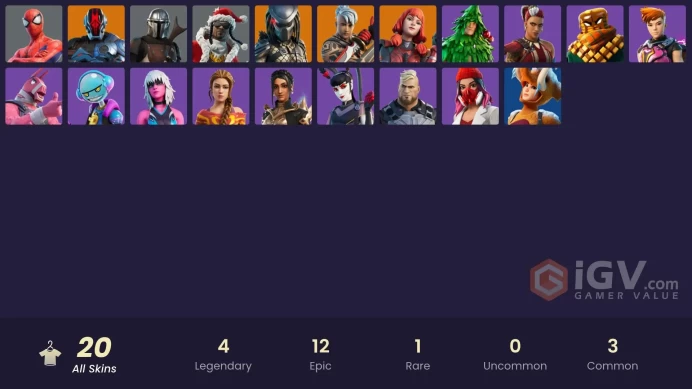 | PC/PSN/XBOX | 20 SKINS | The Foundation | Mandalorian | The Imagined | Ronin | Predator | Lt. Evergreen | Gumbo | Reese | 950 VBUCKS | Fehyg |