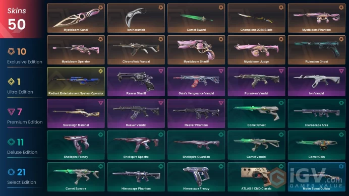 [NA] 50 SKINS | 4 KNIVES | Sovereign Marshal Mystbloom Operator Champions 2024 Blade Comet Sword lon Karambit
