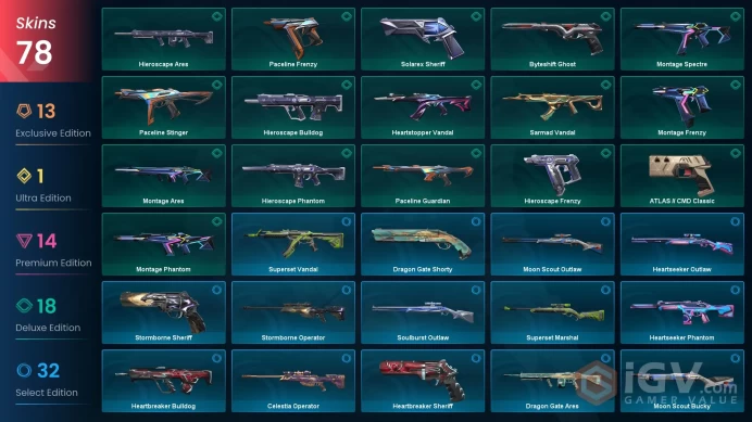 [KOREA] 78 Skins | 7 Knife | Full Acces | Prime//2.0 Karambit / Combat Crafts Axe / Araxys Phantom / Imperium Operator|