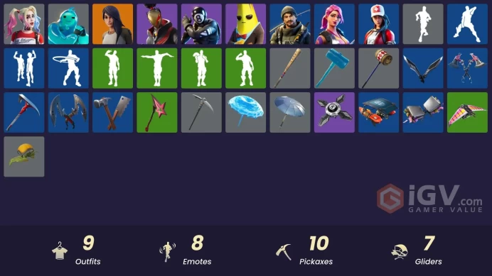 [PC/PSN/XBOX] 9 skins | Gear Specialist Maya | Rippley vs Sludge | Harley Quinn | Agent Peely | 8-Ball vs Scratch | Journey vs Hazard | 0 VB