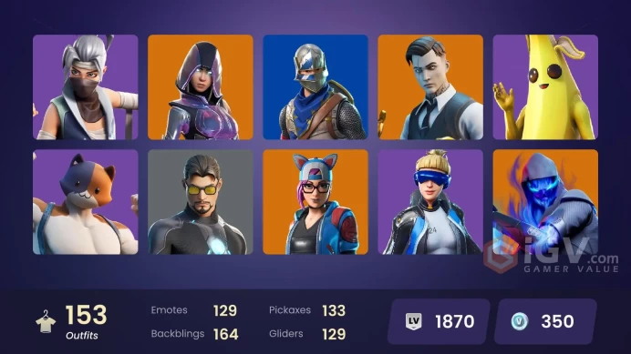 [PC/PSN/XBOX/Nintendo]  153 skins F/A :  Blue Squire | Royale Knight | OG STW | OG Paradigma | Mako | Glow | Neo Versa | Gold Midas | Rogue Agen