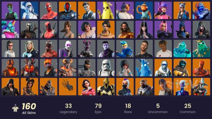 [PC/PSN/XBOX/Nintendo]  160 skins F/A :  Leviathan Axe | Gold Brutus | Gold Midas | Tart Tycoon | Lina Scorch | Sultura | Fixer | Point Patrolle
