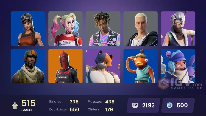 [ALL PLATFORMS]- 515 Skin (320 Paid)-438 Pickaxe (189 Paid)-238 Emotes (114 Paid)-FULL ACCESS-BEST SELLER-