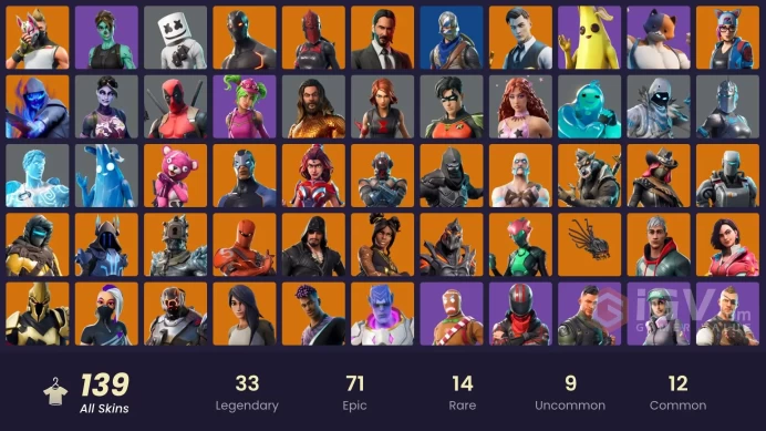 [PC/PSN/XBOX/Nintendo]  139 skins F/A :  Blue Squire | Royale Knight | Gold Midas | Grind | Clutch | John Wick | Luxe | Carbide | Kymera | Drift