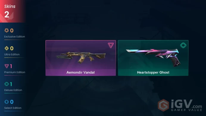 | AP | 2 SKINS | VALUE: 1775 VP | Aemondir Vandal | Heartstopper Ghost | RANKED READY | 27 LEVEL | INSTANT DELIVERY | FULL ACCESS | FgN7N |