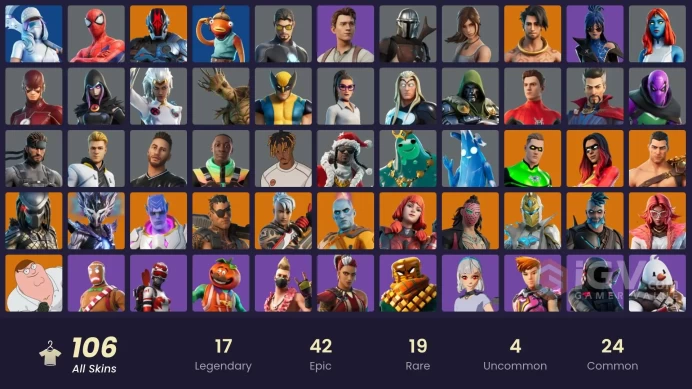 [PC/PSN/XBOX/Nintendo]  106 skins F/A :  Leviathan Axe | Pitch Patroller | Omegarok | Joey | Kado Thorne | Raz | Menace | Valeria | Spectra Knig