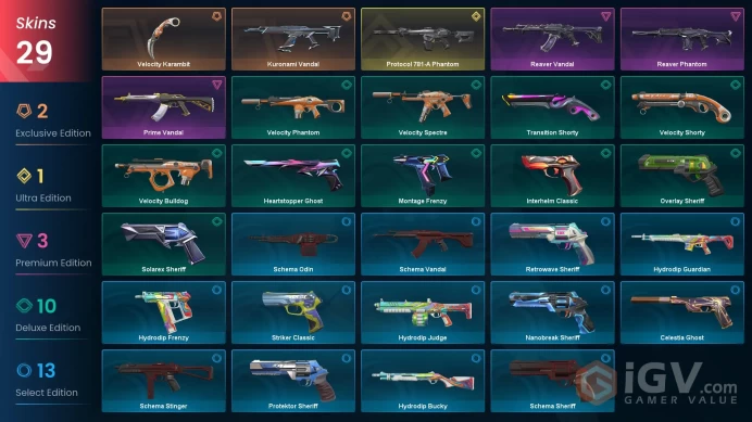 EU | IMMORTAL RANK | 29 Skins with 5 Premium Skins & OG Knife | LVL 297 | Full Access