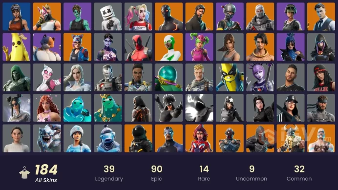 [PC] 184 skins | Renegade Raider | IKONIK | The Reaper | Elite Agent | Rogue Agent | Trailblazer | Havoc | Sub Commander | 50 VB