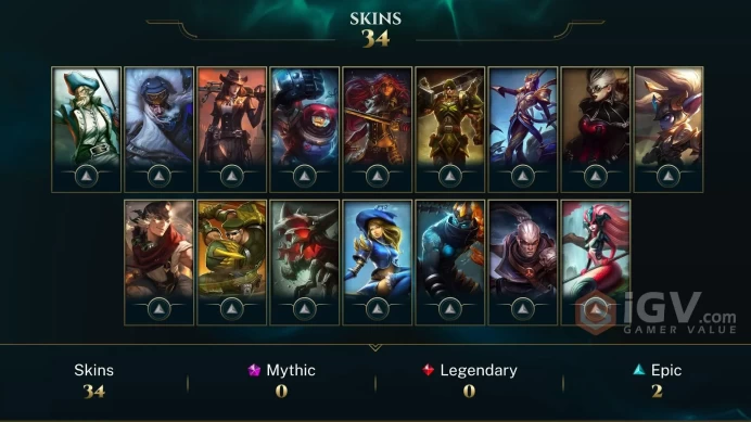 EUW / UNRANKED  - 73 Champ - 34 Perfect Skins - 4.2K BE - 444RP - HANDMADE - 30 LVL - S2 ACC - UNVERIFIED - FULL ACCES - CHEAP