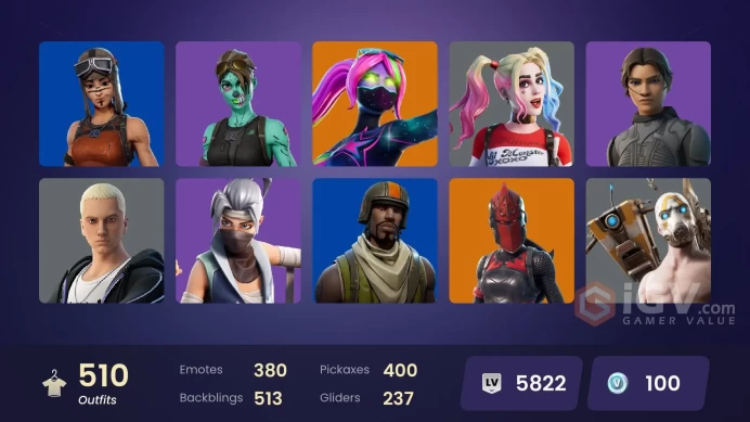 [NIN/PC] 510 SKINS | RENEGADE RAIDER | AERIAL ASSAULT TROOPER | MAJOR GLORY | KELSIER | NARUTO UZUMAKI | DUMMY SUPREME | NBA 75 SWISH | 100 VB