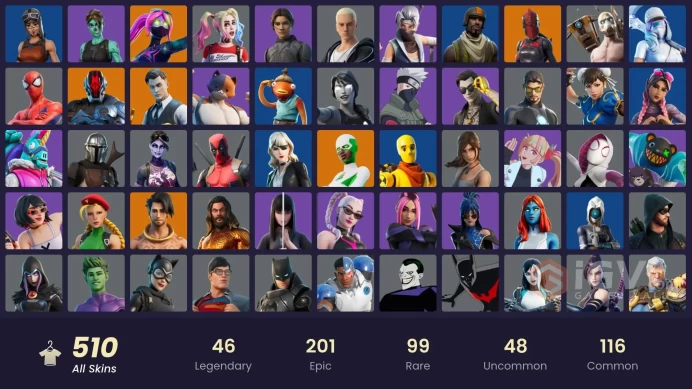 [NIN/PC] 510 SKINS | RENEGADE RAIDER | AERIAL ASSAULT TROOPER | MAJOR GLORY | KELSIER | NARUTO UZUMAKI | DUMMY SUPREME | NBA 75 SWISH | 100 VB