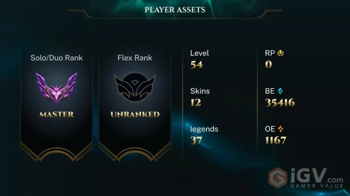 Rank: Currently - Master 0 LP [EUW] last season peaked (486LP) > 37  Champion > unverified Email > Handmade > 34KBE
