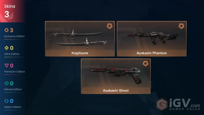 [EU] | 3 skins | Ayakashi Set ~ 10,100 VP Inventory value |   Ranked Ready Current rank