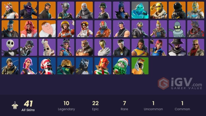 41 skins/full access/the reaper/huntmaster saber/take the l/fresh/(-3000vbucks)/