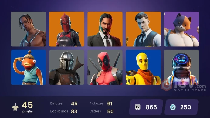 (PC PSN XBOX) 45 skins | Huntmaster Saber | Travis Scott | MAIL CHANGE / Astro Jack | Hangtime | John Wick | Fade | Red Knight | Midas | Gear Sp
