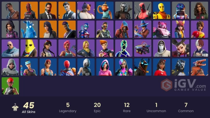 (PC PSN XBOX) 45 skins | Huntmaster Saber | Travis Scott | MAIL CHANGE / Astro Jack | Hangtime | John Wick | Fade | Red Knight | Midas | Gear Sp