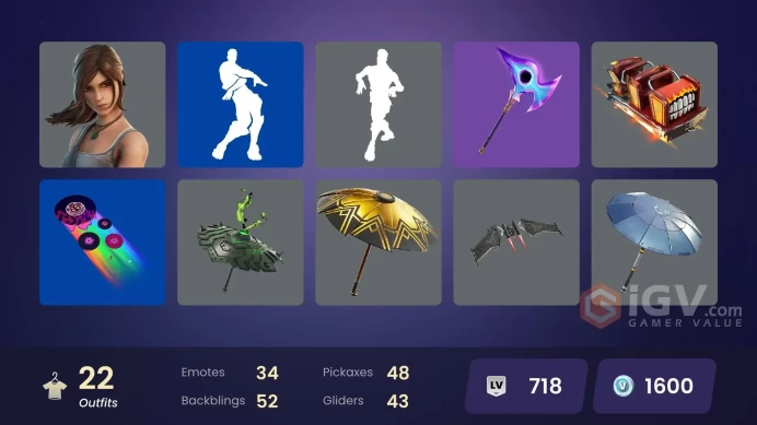 | PC/PSN/XBOX | 22 SKINS | Hero Baymax | Daigo | Jade | Nyanja | Felina | Agent Jones | Slayer Juice WRLD | Meowdas | 1600 VBUCKS | Fg7wy |