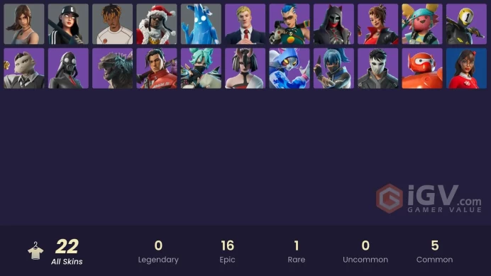 | PC/PSN/XBOX | 22 SKINS | Hero Baymax | Daigo | Jade | Nyanja | Felina | Agent Jones | Slayer Juice WRLD | Meowdas | 1600 VBUCKS | Fg7wy |